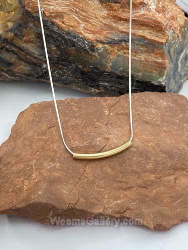 Eunity Necklace-Gold Tube by Suzanne Woodworth